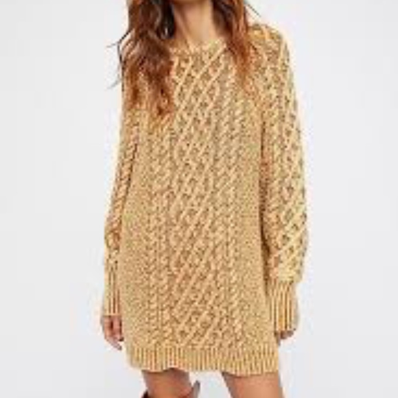 free people cable knit sweater dress
